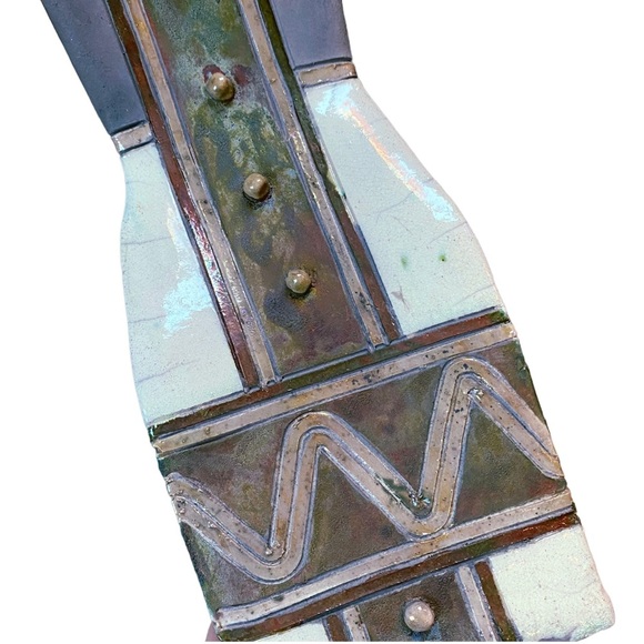 Vintage 1990s Luna Signed Abstract Ceramic Vase - Picture 9 of 10